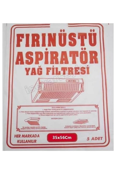 Nisa Fırınüstü Kağıt Aspiratör Yağ Filtresi Bez Filitre 5 Adet 35x56 Cm Her Markaya Uygundur