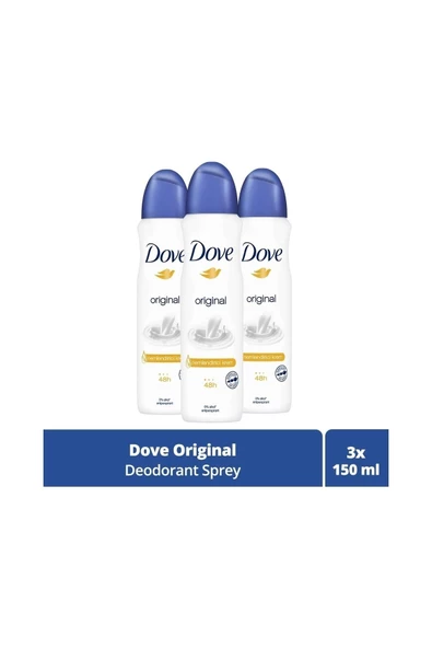 DOVE Kadın Deodorant Sprey 150 Ml - 3'lü Avantaj Paketi