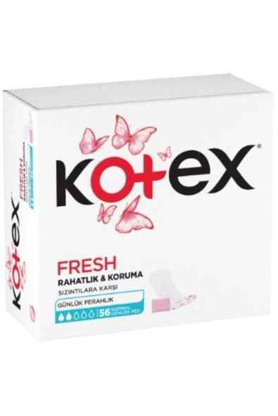 KOTEX Fresh Rahatlık & Koruma Sızıntılara Karşı Günlük Ferahlık 56 Normal Günlük Ped