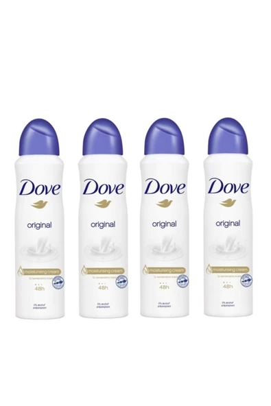 DOVE Kadın Deodorant Sprey Original 150 Ml Kadın Deodorant X 4 Adet