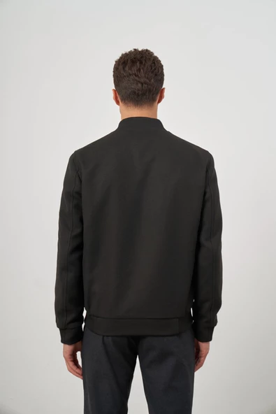 Siyah Kaşe Kolej Yaka Düz Yırtmaçsız Tam Astar Comfort Fit Classic Mont 1007245159 - 7