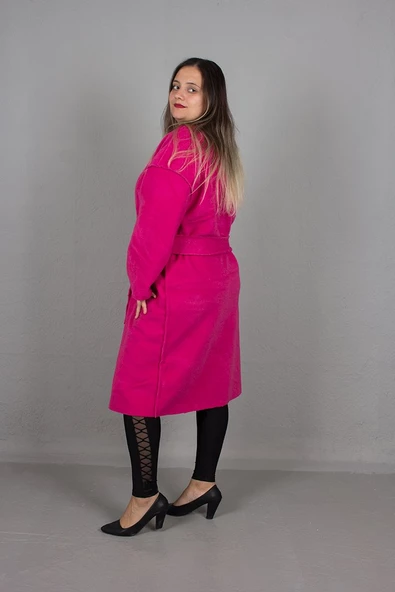 Büyük Beden Kadın Giyim Oversize Kaşe Kaban - 2