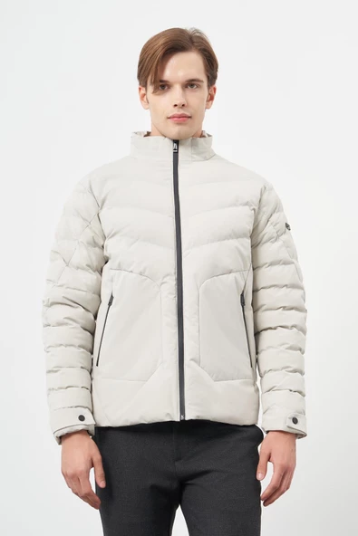 Taş Rengi Dolumlu Hakim Yaka Slim Fit Dar Kesim Klasik Mont 1007245153 ürün görseli