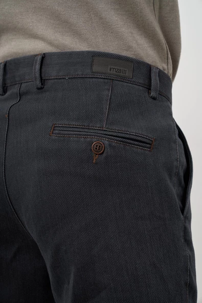 Siyah Pamuklu Yandan Cepli Casual Comfort Fit Chino Pantolon 1003245153 - Resim 6