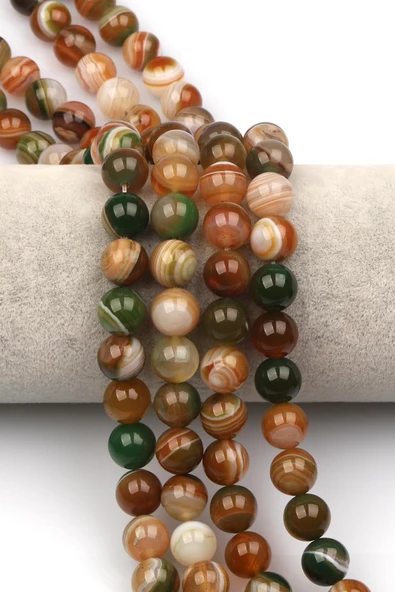 Madagaskar Akik Doğaltaş Dizi 10 mm Küre Kesim ürün görseli