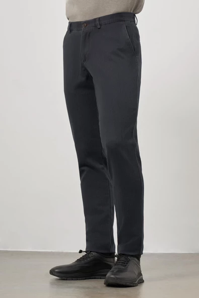 Siyah Pamuklu Yandan Cepli Casual Comfort Fit Chino Pantolon 1003245153 - Resim 3
