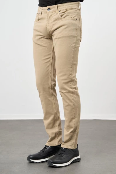 Koyu Bej Pamuklu 5 Cep Casual Slim Fit 5 Cep Pantolon 1003245319 - 3