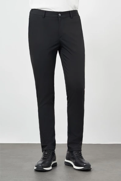 Siyah Esnek Yandan Cepli Casual Slim Fit Jogger Pantolon 1003245159 - Resim 3