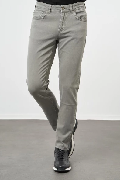 Su Yeşili Pamuklu 5 Cep Casual Slim Fit 5 Cep Pantolon 1003245318 - 3