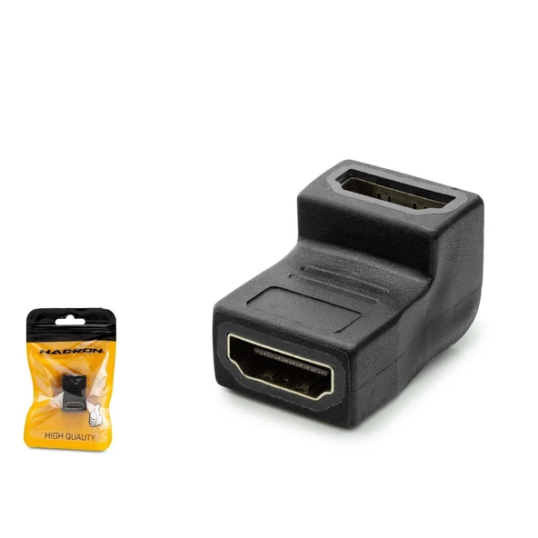 Hadron HDX1269 HDMI (F) - HDMI (F) L Tipi Ek Adaptörü - Siyah