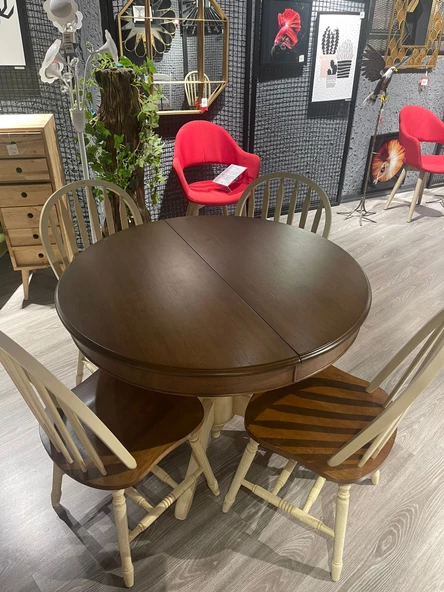 100x130cm Açılabilir Ahşap Masa Sandalye Takımı Malezya Üretim - 2