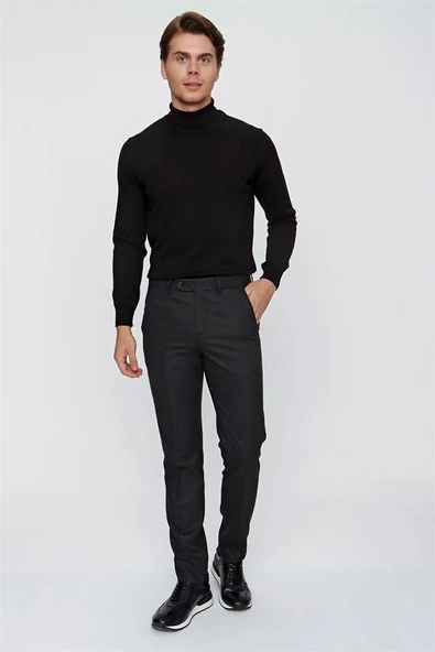 Siyah Comfort Fit Rahat Kesim Klasik Pantolon 1003225158 - 2