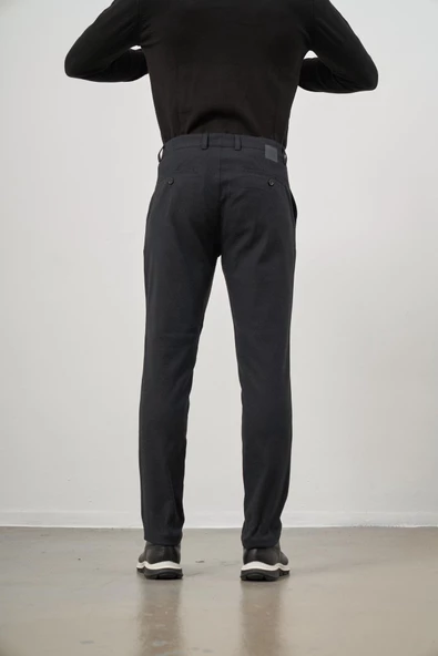 Koyu Lacivert Esnek Yandan Cepli Casual Slim Fit Chino Pantolon 1003245108 - 6