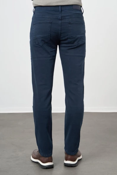 Koyu Lacivert Pamuklu 5 Cep Casual Slim Fit 5 Cep Pantolon 1003245318 - 4