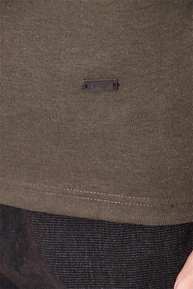 Koyu Kahverengi Suprem Yarım Balıkçı Yaka  Casual Comfort Fit Rahat Kesim Likralı Sweatshirt 1013225103 - Resim 5