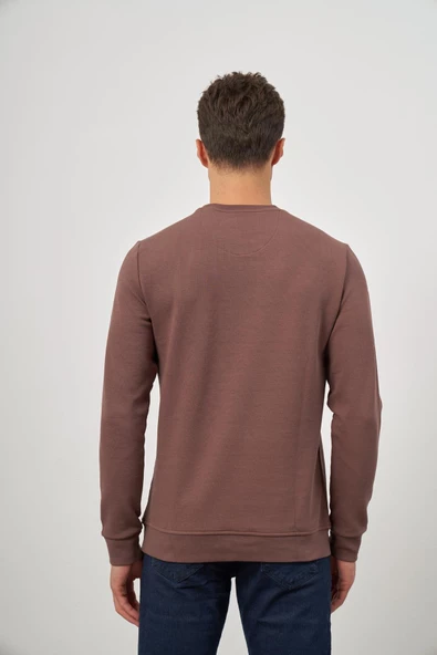Toprak Örme Bisiklet Yaka Pamuklu Casual Slim Fit Dar Kesim Sweatshirt 1013245150 - Resim 7