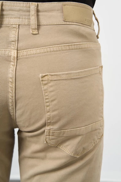 Koyu Bej Pamuklu 5 Cep Casual Slim Fit 5 Cep Pantolon 1003245319 - 4