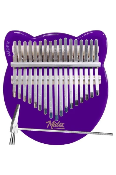 Midex KLX-660-PAK Mor Renk Cam Kalimba 17 Tuşlu Full Set - 2