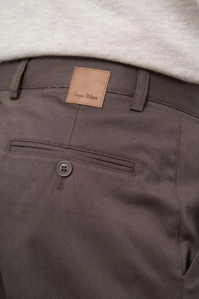 Koyu Camel Düz Armürlü Pamuklu Yan Cep Comfort Fit Casual Pantolon 1003245164 - 4
