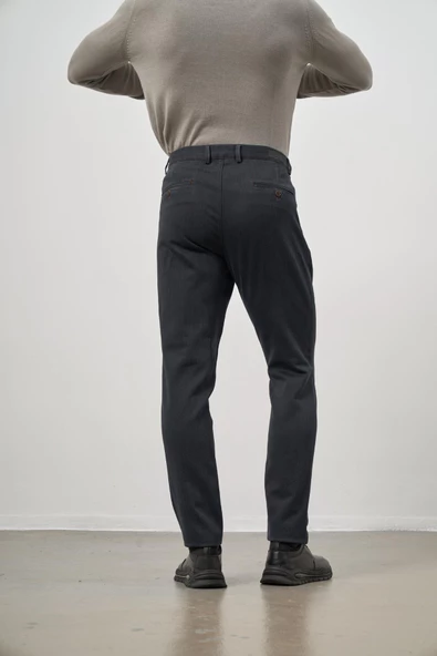 Siyah Pamuklu Yandan Cepli Casual Comfort Fit Chino Pantolon 1003245153 - Resim 7