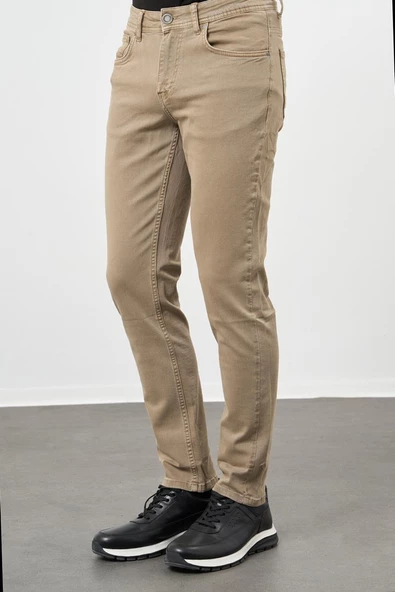 Koyu Bej Pamuklu 5 Cep Casual Slim Fit 5 Cep Pantolon 1003245318 - 3