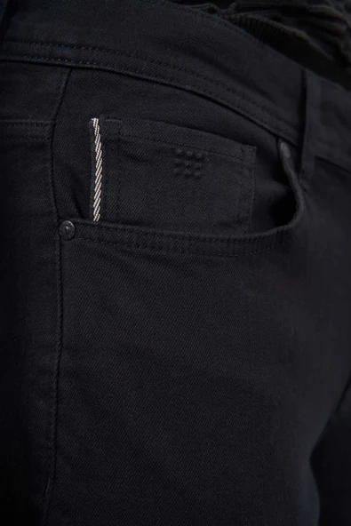 Siyah Düz Cord Pamuklu 5 Cep Slim Fit Casual Denim Pantolon 1023245250 - 2
