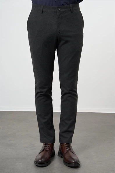 Siyah Esnek Yandan Cepli Casual Slim Fit Chino Pantolon 1003245108