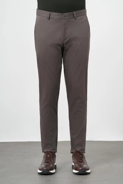 Koyu Haki Düz Armürlü Pamuklu Yan Cep Comfort Fit Casual Pantolon 1003245164 - Resim 2