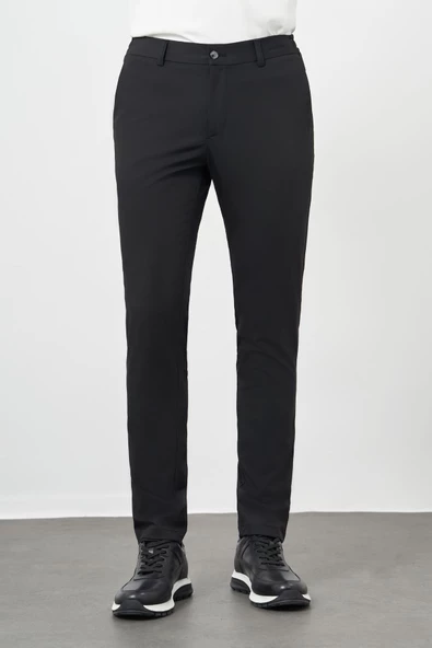 Siyah Esnek Yandan Cepli Casual Slim Fit Jogger Pantolon 1003245159 - Resim 2