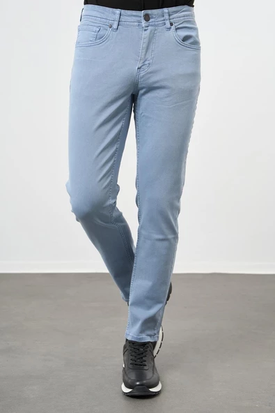 Koyu Turkuaz Pamuklu 5 Cep Casual Slim Fit 5 Cep Pantolon 1003245318 - 2
