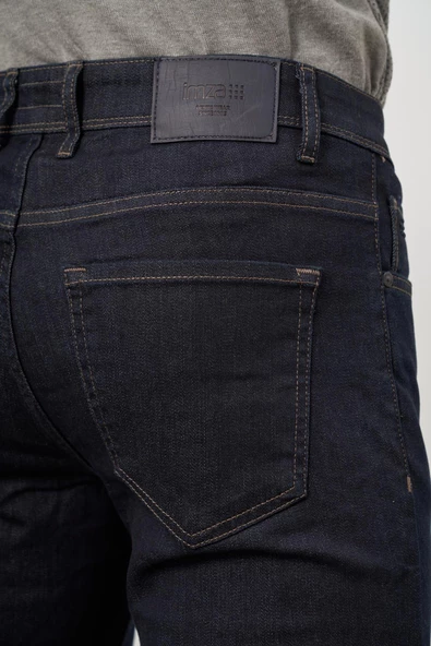 Koyu Lacivert Düz Gabardin Slim Fit Casual Denim Pantolon 1023245152 - Resim 8