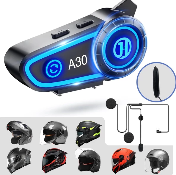 RGB Modlu Bluetooth Motosiklet Kulaklık 5.2 Bluetooth Interkom  Kask Kulaklik - 9