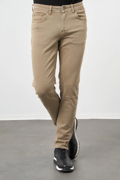 Koyu Bej Pamuklu 5 Cep Casual Slim Fit 5 Cep Pantolon 1003245318 - 2