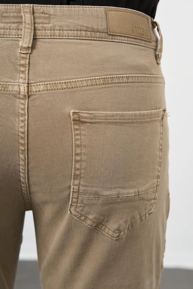 Koyu Bej Pamuklu 5 Cep Casual Slim Fit 5 Cep Pantolon 1003245318 - 4