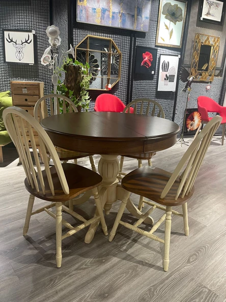 100x130cm Açılabilir Ahşap Masa Sandalye Takımı Malezya Üretim - 3