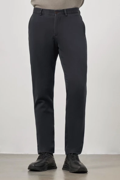 Siyah Pamuklu Yandan Cepli Casual Comfort Fit Chino Pantolon 1003245153