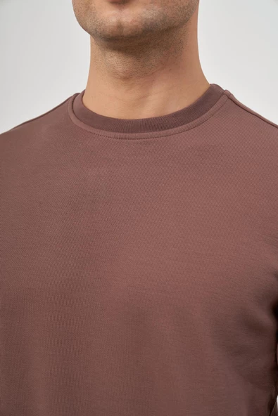 Toprak Örme Bisiklet Yaka Pamuklu Casual Slim Fit Dar Kesim Sweatshirt 1013245150 - Resim 6