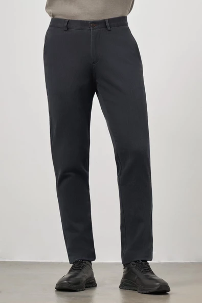 Siyah Pamuklu Yandan Cepli Casual Comfort Fit Chino Pantolon 1003245153 - Resim 5