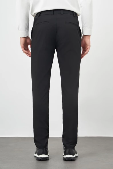 Siyah Esnek Yandan Cepli Casual Slim Fit Jogger Pantolon 1003245159 - Resim 5