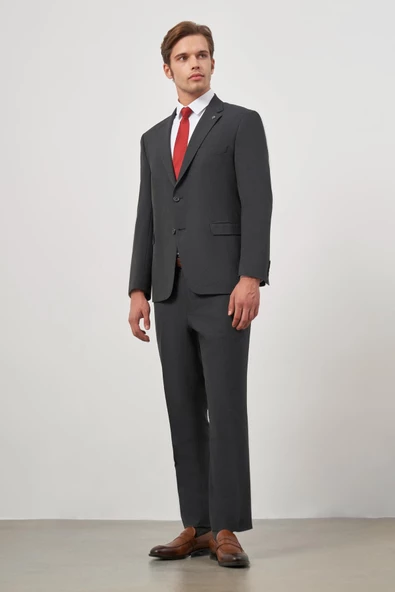 Siyah Kendinden Mono Yaka 2 Düğme 4 Drop Comfort Fit Classic Takım Elbise 1001240190 - 2