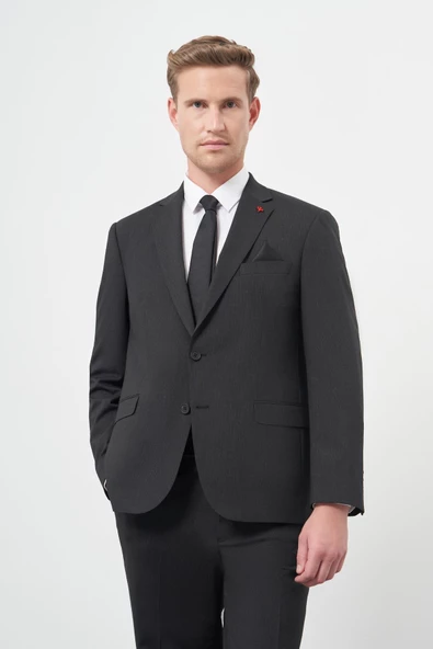 Siyah Mono Yaka 4 Drop Comfort Fit Classic Takım Elbise 1001245168 - 3