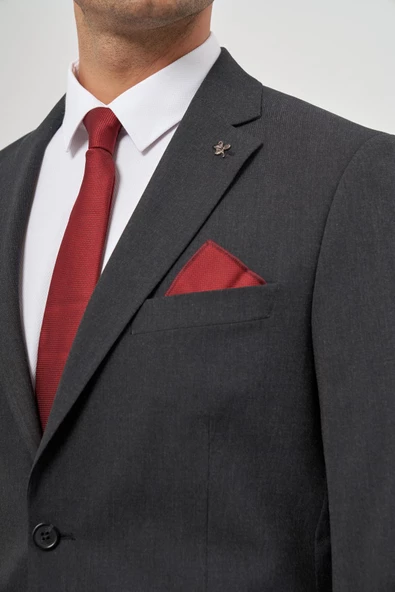 Siyah Kendinden Mono Yaka 2 Düğme 6 Drop Comfort Fit Classic Takım Elbise 1001240189 - 6