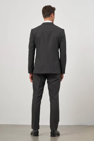 Siyah Kılıç Yaka Kruvaze 6 Drop Slim Fit Classic Takım Elbise 1001245157 - 7