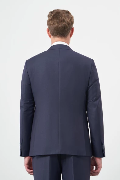 Lacivert Düz Mono Yaka 6 Drop Comfort Fit Classic Takım Elbise 1001245171 - 5