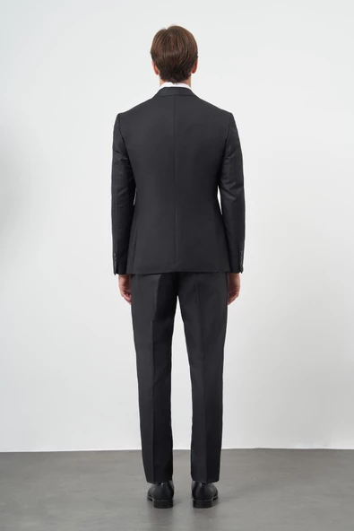 Siyah Düz Mono Yaka 6 Drop Comfort Fit Classic Takım Elbise 1001245171 - 4