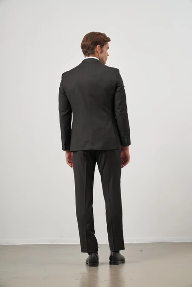 Siyah Kılıç Yaka Yelekli 6 Drop Slim Fit Classic Takım Elbise 1001245155 - 7