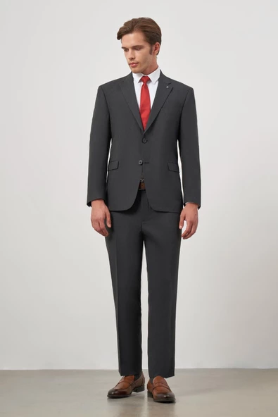 Siyah Kendinden Mono Yaka 2 Düğme 4 Drop Comfort Fit Classic Takım Elbise 1001240190 - 3