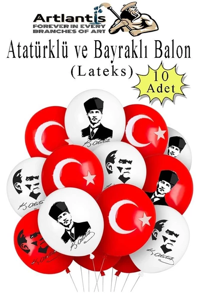 Okul Sınıf Süsü 7 Çeşit 1 Paket Çıtalı Bayrak Bayraklı Balon Atatürklü Balon İpli Bayrak Flamalı Bayrak 29 Ekim 23 Nisan - 4