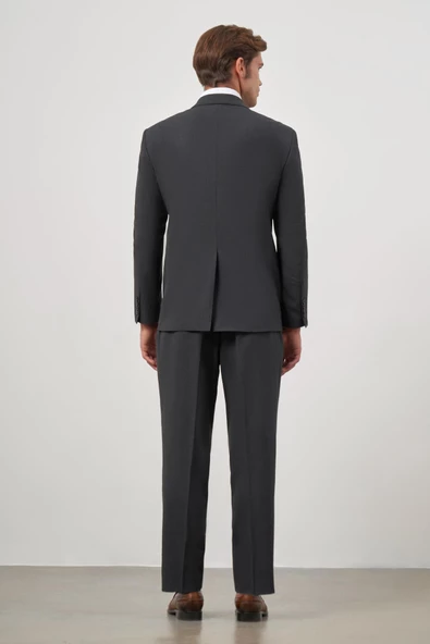 Siyah Kendinden Mono Yaka 2 Düğme 4 Drop Comfort Fit Classic Takım Elbise 1001240190 - 7