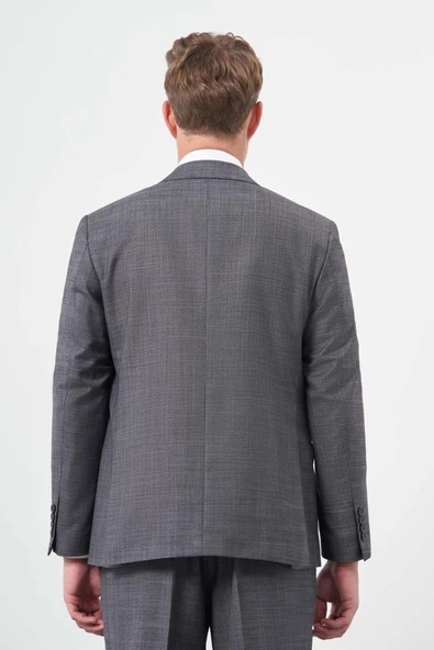 Koyu Antrasit Düz Mono Yaka 4 Drop Comfort Fit Classic Takım Elbise 1001245163 - 5